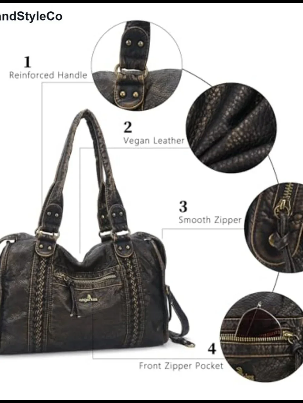 Faux Leather Hobo Bag for Women Large Tote Satchel Shoulder Bag